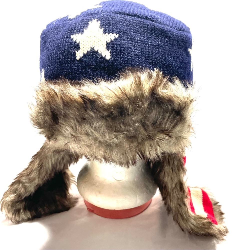 American flag trapper hat